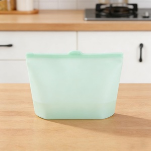 New Arrival Customized Logo Transparent Eco Friendly Reusable Silicone Food <b>Storage</b> <b>Bags</b> Dishwasher Safe Waterproof - Product Image 3