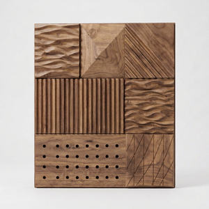 Panel de Pared Decorativo de Madera Hecho a Mano, Tablero de Pared con Relieve Geométrico Abstracto para Sala de Estar - Product Image 1