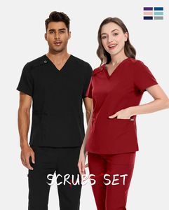 Ensembles d'uniformes de travail sur mesure en gros, infirmières, médecins, ensembles d'uniformes pour femmes avec polyester, élasthanne, extensible, respirant, uniformes chirurgicaux - Product Image 5