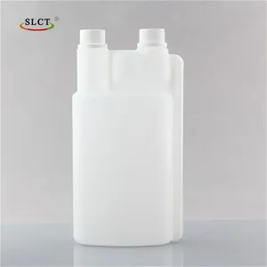 1000ml Plastic HDPE bottles twin neck measuring plastic dosing bottle with tamper-evident cap