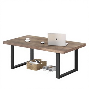 Simple Modern Oak Wood Metal Living Room Coffee Table Light Luxury Convertible Customizable Home Furniture Factory Prices - Product Image 2