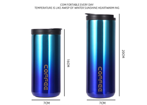 Gradient Electroplated Stainless Steel Travel Coffee <b>Mug</b> <b>Double</b> <b>Wall</b> Thermal Cup Custom Engraved Logo Corporate Promotional Gift - Product Image 6