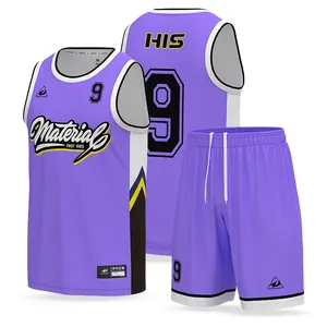 You Own Design Print Sublimação Basketball Clothes Custom Basketball Uniform Mesh Respirável Quick Dry Sport Basketball Jersey