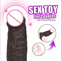 Housse de pénis électrique à 9 modes de vibration avec télécommande, en silicone, pour couple adulte