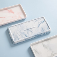 Plateau organisateur de salle de bain rectangle en marbre moderne personnalisé décor petit anneau parfum bibelot vanité plateau en céramique