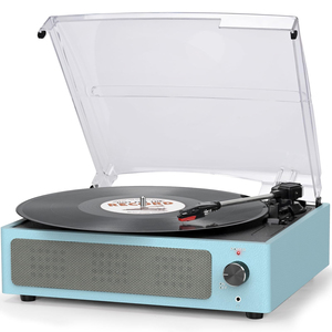 Tocadiscos de Vinilo con Altavoces Integrados, Radio FM USB, Reproducción de 3 Velocidades, Tocadiscos BT, Decoración de Audio para el Hogar, Plástico, Gran Venta - Product Image 3