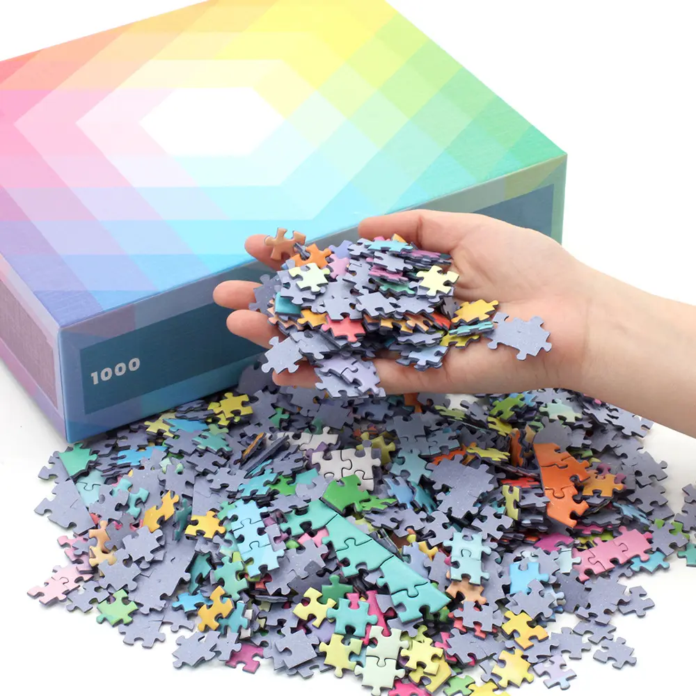 Jogo de quebra-cabeça de papel interativo personalizado de alta qualidade para crianças e adultos, 1000 peças, personalizado de fábrica
