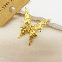 Broche vintage en acier inoxydable, or 18 carats, accessoire de bijoux pour hommes et femmes, broche de costume papillon argenté en or pour mariages et cadeaux