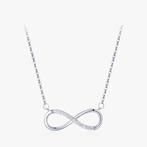 Aillay 100% 925 in argento Sterling <span class=keywords><strong>infinito</strong></span> amore <span class=keywords><strong>collana</strong></span> pendente per donne abbagliante chiaro zircone accessori per gioielli regalo - Product Image 1