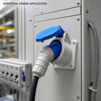 Prises d'alimentation industrielles WEIPU du fabricant chinois, 3P/4P/5P, prise CEE, 230V, courant nominal 32A, contacts en cuivre, IP44, boîtier en PC