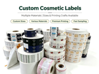 Stiker Label Transparan PVC Vinyl Bening Custom Logo Cetak Hot Stamping Kuat untuk Kosmetik & Makanan & Kerajinan