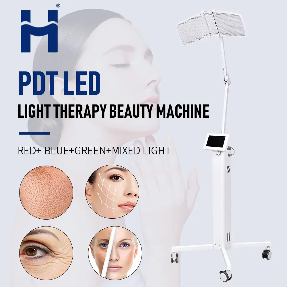 Huamei, recién llegado, lámpara de terapia facial con luz de 7 colores, luz Led, terapia de fotones faciales, máquina PDT para el cuidado de la piel