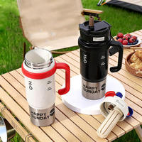 Nouveaux produits : Gobelets isothermes en acier inoxydable avec paille, bouteilles d'eau chaude sous vide avec poignée pour le sport, le camping et les voyages en extérieur