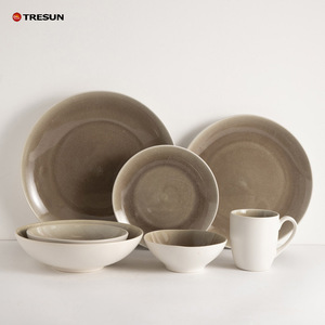 Platos de Cerámica al por Mayor para Catering, Hotel, Vajilla Rústica Mate de Gres, Juego de Platos para Restaurante - Product Image 2