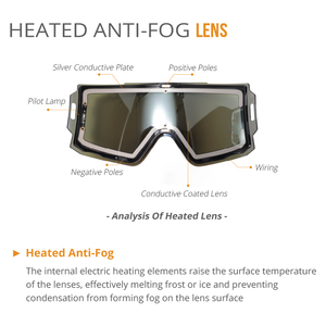 Gafas de Esquí Calefactables HUBO Sports en Colores Azul Magnético, Naranja y Plateado para Snowboard y Raquetas de Nieve - Product Image 2