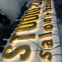 Letrero de empresa de logotipo de publicidad exterior con letras de canal de iluminación LED de acero inoxidable iluminado 3D personalizado para tienda, oficina, Parque