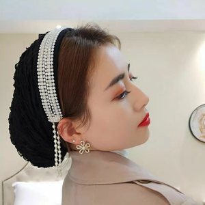 Nuevo pañuelo para <span class=keywords><strong>la</strong></span> <span class=keywords><strong>cabeza</strong></span> para mujeres musulmanas turbante de algodón sólido gorro Hijab gorras blanco perla interior Hijabs Femme Musulman árabe Wrap Turbante - Product Image 4