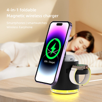 Supports de téléphone portable innovants, lampe de chevet magnétique multifonctionnelle, chargeur sans fil 15W pour téléphone portable