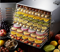 Déshydrateur alimentaire numérique en acier inoxydable pour fruits et légumes, 10 étages, industriel, commercial, domestique