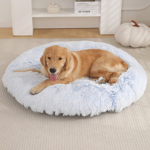 Ronde Comfortabele Eco-Vriendelijke Grote Huisdier Bed Pluche Winter Warm Wasbare Effen Patroon Mat Voor Katten Honden Met Doos Verpakt - Product Image 2