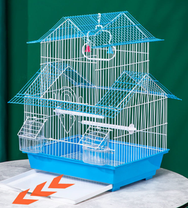 Gabbia per Pappagallini con Occhi Ricamati, Casetta per Uccelli con Tetto in Metallo, Design Ornamentale per Uso Domestico, Adatta a Tutte le Stagioni - Product Image 4