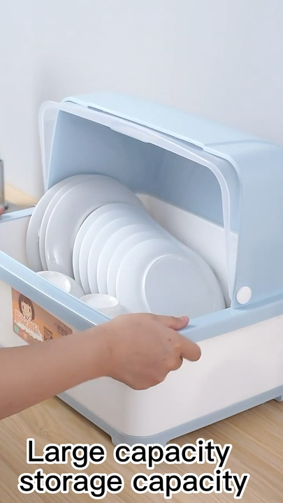 New Modern Household Kitchen Plastic Dish Drying Box With Cover Dish Drying  Rack Sink Kitchen Accessories