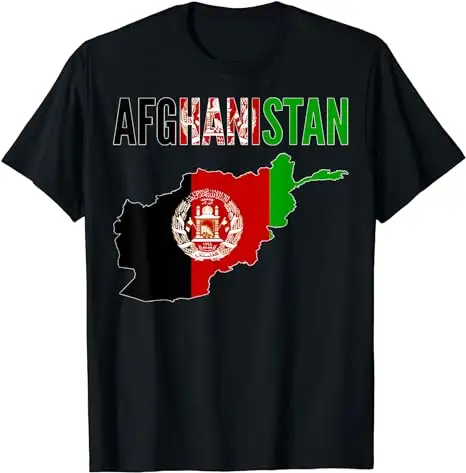 Wholesale Afghanistan Country Map Flag T-Shirt Print on Demand Custom Afgan Design Shirt Sublimation Round Neck Cotton Tees