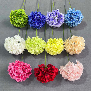 Bouquet de fleurs artificielles d'hortensia, 135 pétales, en soie réaliste et plastique, pour décoration de maison et de mariage - Product Image 2