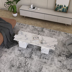 Custom <b>Black</b> Marble Stone Square Coffee <b>Table</b> Durable Luxury Modern Design for Living Room & Rustic <b>Side</b> <b>Table</b> - Product Image 1