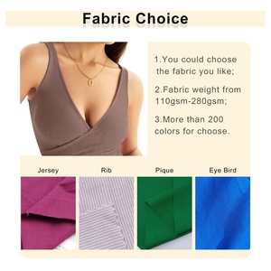 Haute qualité personnalisé tricoté tissu bas col en V sans manches Slim Fit gilet taille pli couleur unie respirant débardeur femmes Sexy - Product Image 2