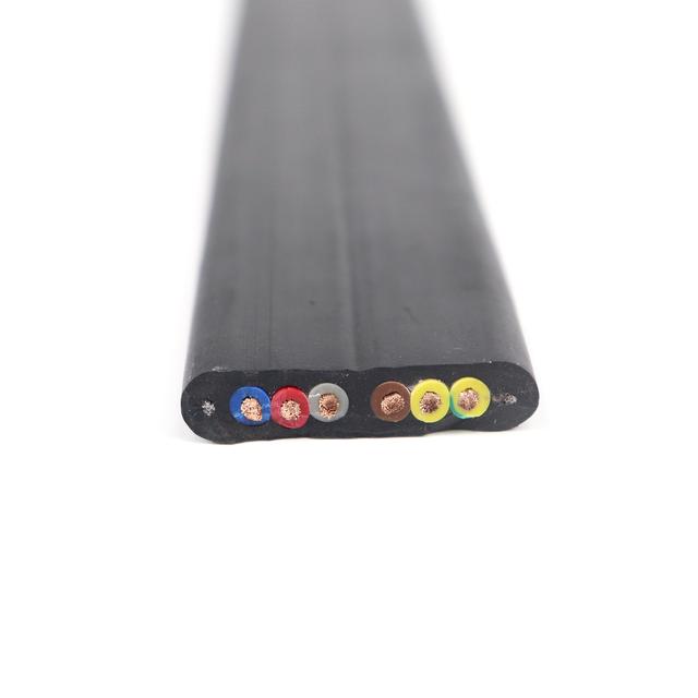 YFFBG 450/750V Rubber Insulated Copper Conductor 12 AWG Flat Cable for Industrial & Railway Use 6*2.5+2G Stranded