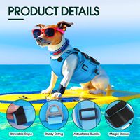 Gilet de sauvetage pour chien en nylon solide à haute flottabilité avec poignée de sauvetage, gilet de flottation réfléchissant pour animaux de compagnie pour la natation et la navigation