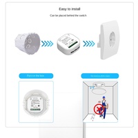 1/2gang Smart Life untuk Panel Sakelar Nirkabel Aplikasi IP44 Tahan Air AC100-240V Lampu Dinding Jangkauan 150m Dioperasikan dengan Baterai Tahan Lama