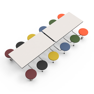 Bàn ghế gấp nhà máy sản xuất trực tiếp, 12 ghế, bàn ăn di động cho trường học, căng tin - Product Image 4