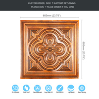 Plafonds carrés 3D artistiques en PVC 2'x2' avec livraison incluse, ignifuges, étanches, design vintage, grille de plafond en cuivre archaïque