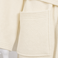 Peignoirs de bain en coton gaufré respirant pour hôtel et spa, avec capuche, pour couple, longueur mi-mollet, direct fabricant