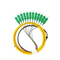 Cable de Fibra Óptica Simplex/Dúplex de 12 Núcleos, Conector APC/UPC de 0.9mm, 1m/5m, SC/LC/FC/ST, OM2/OM3
