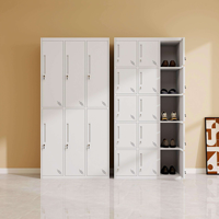 Armoire métallique verrouillable à 2 portes, durable, à double compartiment, pour chambre à coucher, meuble de rangement personnel