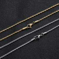 Collar de Cadena de Acero Inoxidable, Joyería Duradera con Eslabones Retorcidos y Baño PVD, con Cierre de Langosta
