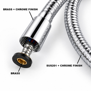 Tuyau de <span class=keywords><strong>douche</strong></span> tressé rétractable de 1 m, OD14, en acier inoxydable 201, G1/2, facile à installer, avec insert en laiton - Product Image 3