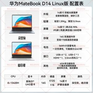 <span class=keywords><strong>MateBook</strong></span> <span class=keywords><strong>D14</strong></span> Edición Linux, Portátil Delgado y Ligero de 14 Pulgadas con Pantalla Completa y Protección Ocular, Plateado/i5-12450H/16G/512G - Product Image 2