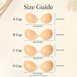 Reggiseno Adesivo <span class=keywords><strong>in</strong></span> <span class=keywords><strong>Silicone</strong></span> di Grado Medicale, Riutilizzabile, Push-up, Invisibile, Autoadesivo, Senza Schienale per Donne - Product Image 2