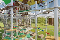 Équipement de parc d'aventure certifié sécurité, enfants et adultes, aire de jeux extérieure en fibre de verre et métal pour centres commerciaux