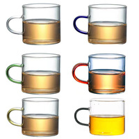 Tasses à café et à thé en verre borosilicate transparent de 150 ml, style moderne, cadeau d'affaires, petite tasse transparente avec anse – Vente en gros