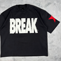 T-shirt décontracté d'été personnalisé 300 g/m² avec broderie de patch personnalisée, 100 % coton, coupe oversize à épaules tombantes, style boxy et court pour homme