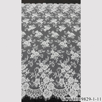 GCWH019829-1-11 Tissu en dentelle brodée florale perlée blanche de 150 cm de large sur 3 mètres pour robe de mariée
