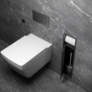Porte-papier hygiénique encastré noir en acier inoxydable de haute qualité avec armoire de rangement à brosse dissimulée <span class=keywords><strong>pour</strong></span> salle de bain Remodel Niche - Product Image 3