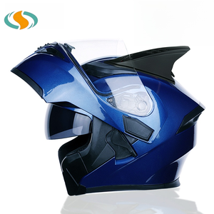 Casques de <span class=keywords><strong>moto</strong></span> modulaires multicolores avec cornes, <span class=keywords><strong>casque</strong></span> de motocross ABS rabattable, nouveau, garantie 1 an, visière transparente - Product Image 2