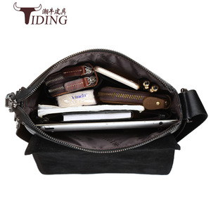 Bolso Bandolera para Hombre Tiding, Negro, Cuero Vacuno de Primera Calidad, Moderno, para Viajes de Negocios, Modelo 1034 - Product Image 5