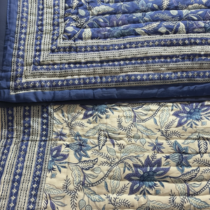 Couette Patchwork Kantha en coton de qualité supérieure Style Vintage Queen Size Cotton Kantha Quilt Couverture d'hiver réversible douce pour une utilisation en hôtel - Product Image 1